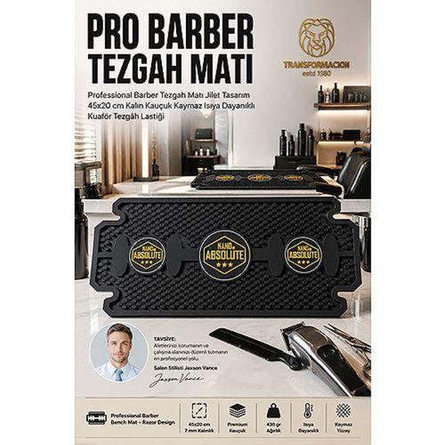 Professional Barber Tezgah Matı Jilet Tasarım 45x20 cm Kalın Kauçuk Kaymaz Isıya Dayanıklı Kuaför Tezgâh Lastiği 723617