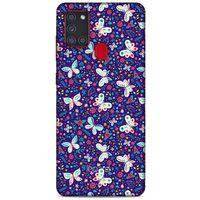 Samsung Galaxy A21s Kılıf Kelebek Etkisi (3) Kapak Kırmızı Lacivert