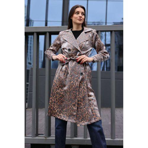 5853 Kruvaze Yaka Trençkot - M. Taba