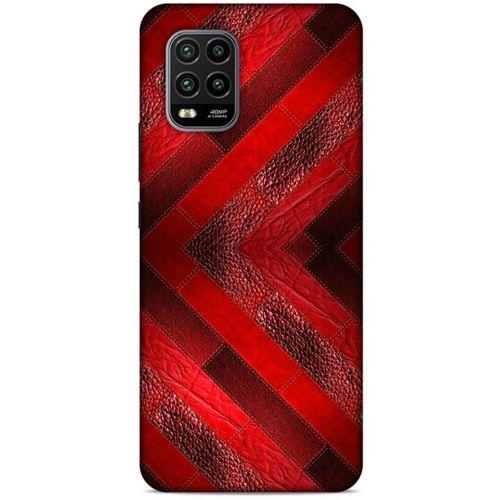 Xiaomi Mi 10 Lite Kılıf Patchwork (28) Arka Kapak Kırmızı Siyah