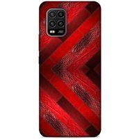 Xiaomi Mi 10 Lite Kılıf Patchwork (28) Arka Kapak Kırmızı Siyah