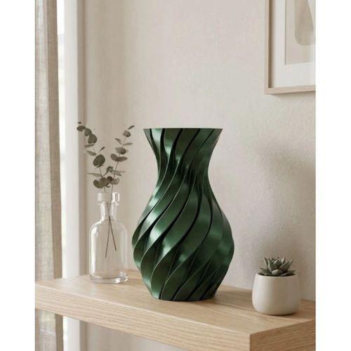 3d Spiral Yeşil Vazo Modern Tasarım Dekoratif Ev Ve Ofis Aksesuarı