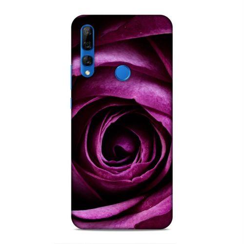 Huawei Y9 Prime 2019 Kılıf Mor Gul Arka Kapak Silikon Koruma Full Koruyucu