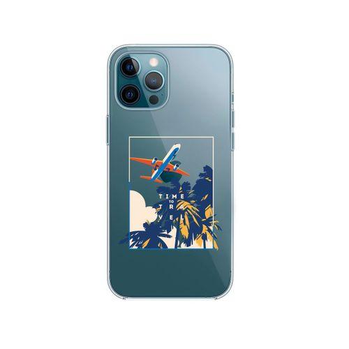 iPhone 12 Pro Time To Travel Desenli Premium Şeffaf Silikon Kılıf