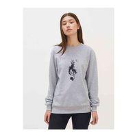 Sol Anahtarı Baskılı Gri Kadın Sweatshirt