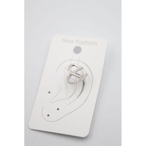 Taşlı Kıkırdak Küpe - Gümüş