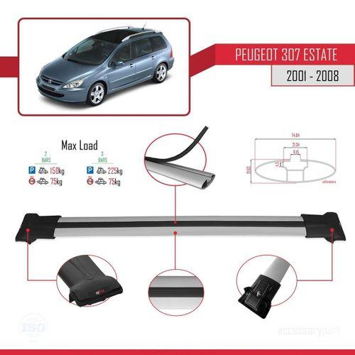 Peugeot 307 ESTATE 2001-2008 Arası ile uyumlu FLY Model Ara Atkı Tavan Barı GRİ