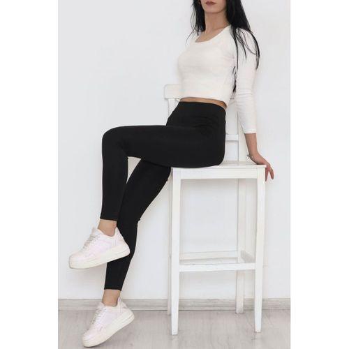 Şardonlu Dalgıç Tayt Siyah - 12124.1098.