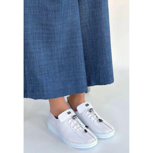 Warte Beyaz Deri Bağcıklı Spor Ayakkabı