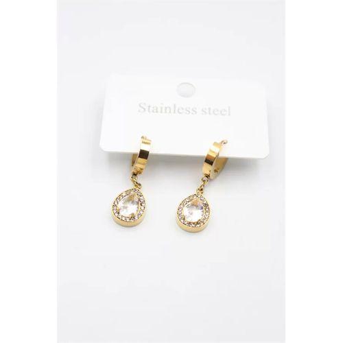 Damla Taşlı Küpe - Altın