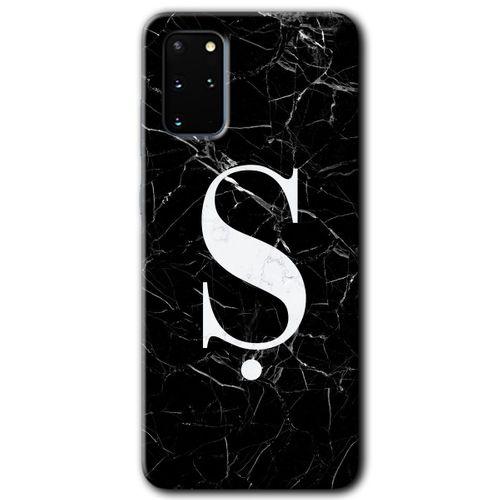 Samsung Galaxy S20 Plus Kılıf HD Desen Baskılı Arka Kapak - Siyah Mermer Desenli Ş Harfi