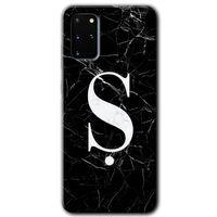 Samsung Galaxy S20 Plus Kılıf HD Desen Baskılı Arka Kapak - Siyah Mermer Desenli Ş Harfi