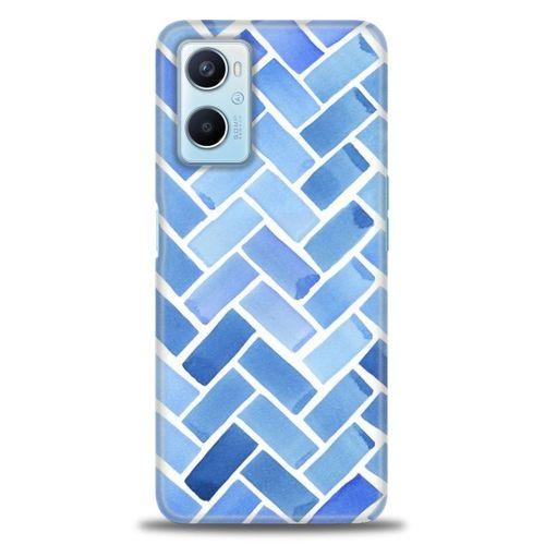 Oppo A96 4G Kılıf HD Baskılı Kılıf - Mavi + Tam Ekran Koruyucu