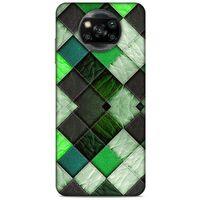 Xiaomi Redmi Poco X3 Kılıf Patchwork (17) Tasarım Kılıf Fıstık Yeşili