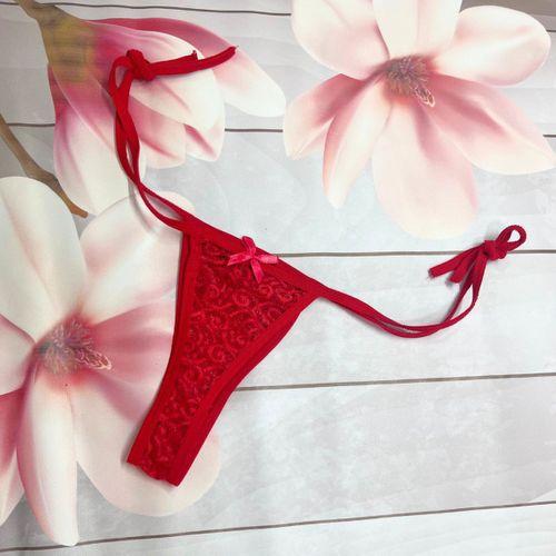 3’lü Dantelli Yandan Bağlamalı Seksi Tanga
