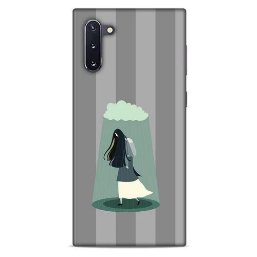 Samsung Galaxy Note 10 Kılıf Depresyon (20) Koruyucu Kılıf Bej Siyah