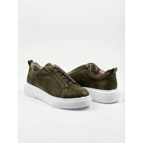 BA0581 Erkek Sneaker Günlük Casual Spor Ayakkabı Haki Beyaz Taban