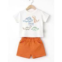 6/24 Ay Dino Baskılı Basic Bebek Takımı
