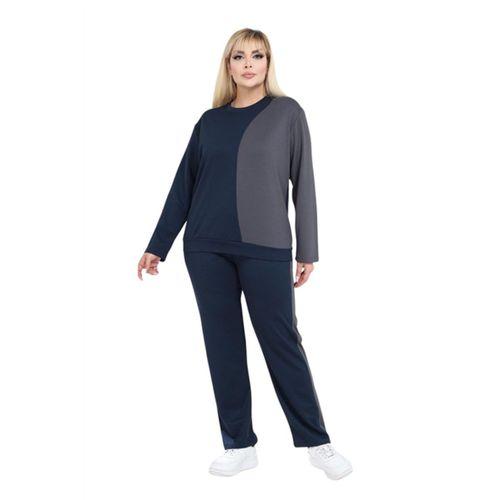 Melsay Butik Lacivert Füme Renk Bloklu Modal Kadın Eşofman Takımı