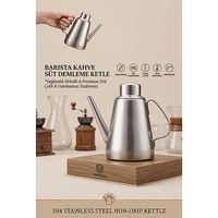 Damlatmaz Sızdırmaz Yağdanlık Sirkelik ve Barista Kahve Süt Demleme Kettle 304 Paslanmaz Çelik  532ml) 723400