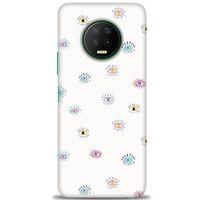 Infinix Note 7 Kılıf HD Baskılı Kılıf - Renkli Gözler + Tam Ekran Koruyucu