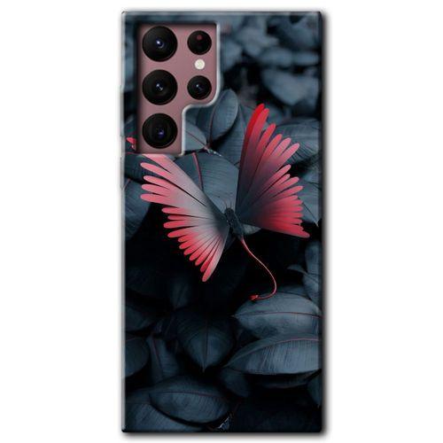 Samsung Galaxy S22 Ultra HD Baskılı Kılıf + 9D Tam Ekran Koruyucu - Dark Butterfly