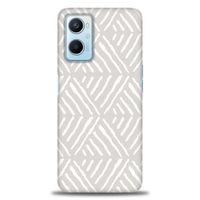 Oppo A96 4G Kılıf HD Baskılı Kılıf - Gri Mozaik + Tam Ekran Koruyucu