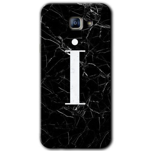 Potkal Hediye Fabrikası Samsung Galaxy A8 2016 Kılıf HD Desen Baskılı Arka Kapak - Siyah Mermer Desenli İ Harfi