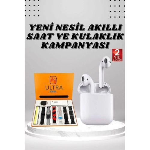 7 Kordonlu Akıllı Saat Ve 2.nesil Kulaklık Yüksek Ses Kaliteli Uzun Pil Ömrü