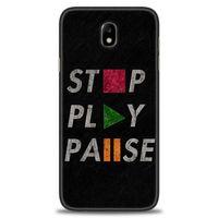 Samsung Galaxy J7 Pro / J730 Kılıf HD Baskılı Kılıf - Stop Play + Tam Ekran Koruyucu