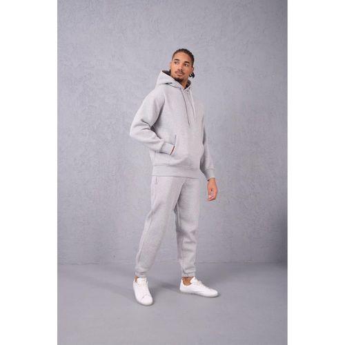 Şardonlu Kanguru Cepli Sweatshirt - 3 İplik Şardonlu Lastik Paça Erkek Eşofman Altı- Eşofman Takımı - Grimelanj