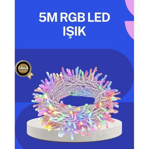 5 Metre Şeffaf Kablo Led Peri Işığı 50 Ampullü Dekoratif Led