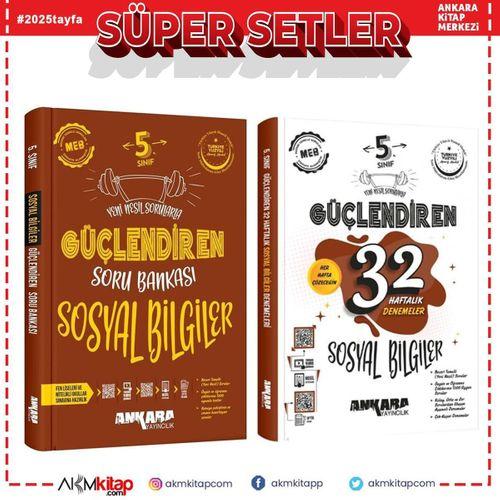 Ankara Yayıncılık 5. Sınıf Sosyal Bilgiler Güçlendiren Soru Bankası ve 32 Haftalık Deneme Seti 2 Kitap