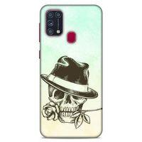 Lopard Samsung Galaxy M31 Uyumlu Kılıf Tattoo's (23) Ultra Koruma Kılıfı Çiçekli İskelet