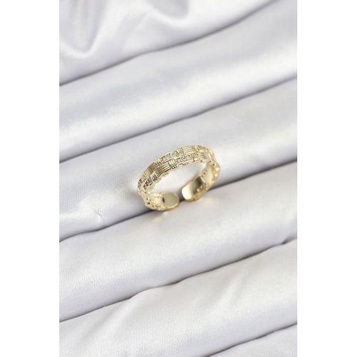 Pirinç Gold Renk Zirkon Taşlı Sırım Kadın Yüzük