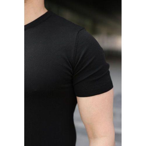 Erkek Basic Bisiklet Yaka Kısa Kollu Triko Tişört - %100 Pamuk Akrilik