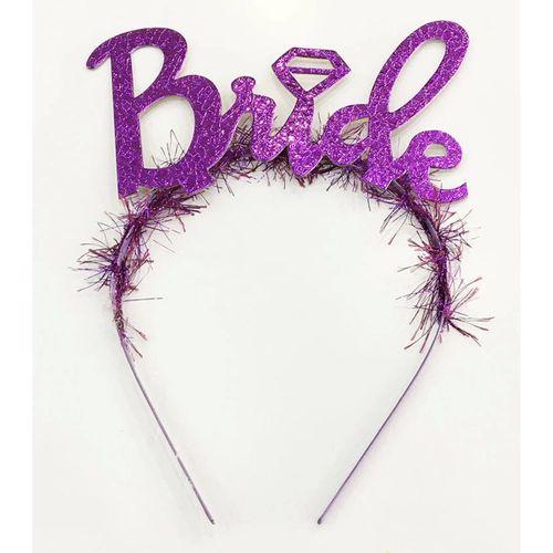 Eğitici Çocuk  Oyuncak Mor Renk Bekarlığa Veda İtalik Yazı Alyanslı Bride Taç