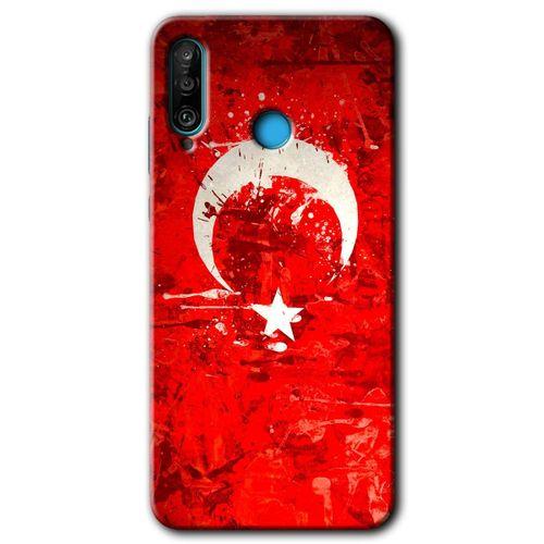 Huawei P30 Lite Kılıf Kapak - Albayrak 2 +Hayalet Ekran Yandan Gözükmez