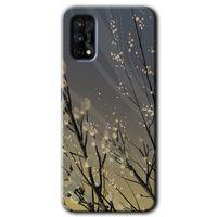 MRCİLETİSİM Realme 7 Pro Kılıf Baskılı Kapak - Branches Flowers + 5D Tam Kaplayan Cam