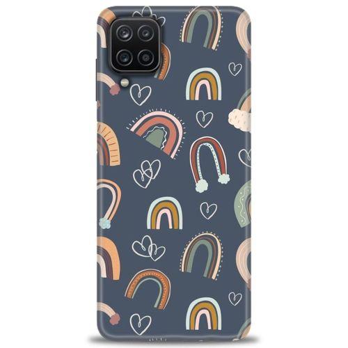 Samsung Galaxy M12 Kılıf HD Baskılı Kılıf - Gökyüzü Kalp + Tam Ekran Koruyucu