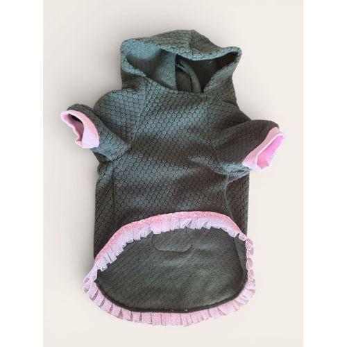 BunnyPop Kapüşonlu Köpek Elbisesi – Yeşil Pembe