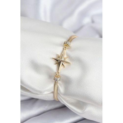 Pirinç VIP Seri Gold Renk Kutup Yıldızı Model Kadın Bileklik