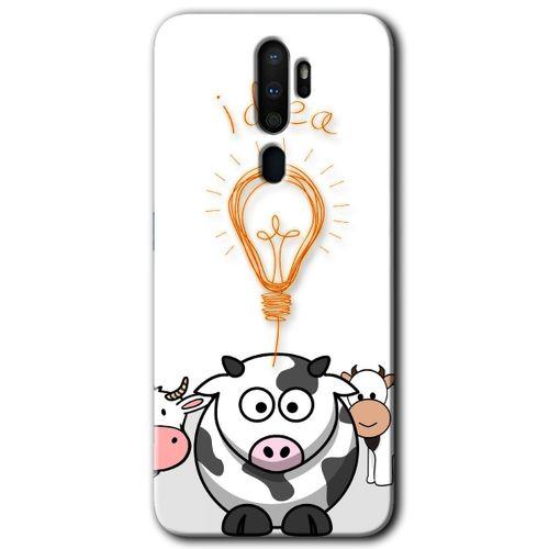 MRCİLETİSİM Oppo A9 2020 Kılıf HD Desen Baskılı Arka Kapak + Temperli Cam - İdea Lamp