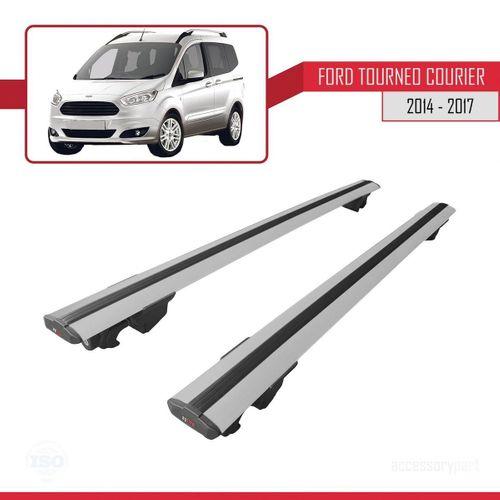 Ford Tourneo Courier 2014-2017 Arası ile uyumlu HOOK Model Anahtar Kilitli Ara Atkı Tavan Barı GRİ