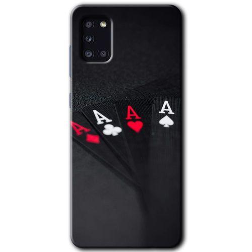 Samsung Galaxy A31 Kılıf Baskılı Kapak - Full As + 5D Tam Kaplayan Cam