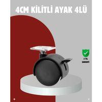 Mobilya İçin Kilitli 4 Cm Tekerlek Ayak Seti