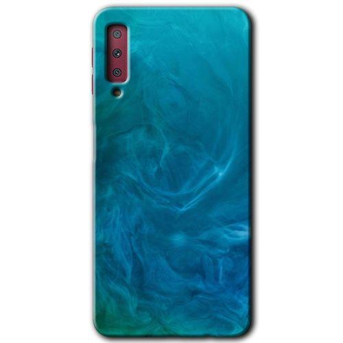 Potkal Hediye Fabrikası Samsung Galaxy A7 2018 Kılıf HD Desen Baskılı Arka Kapak - Mavi Aura