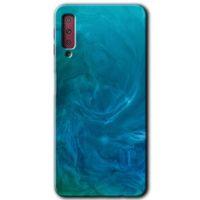 Potkal Hediye Fabrikası Samsung Galaxy A7 2018 Kılıf HD Desen Baskılı Arka Kapak - Mavi Aura