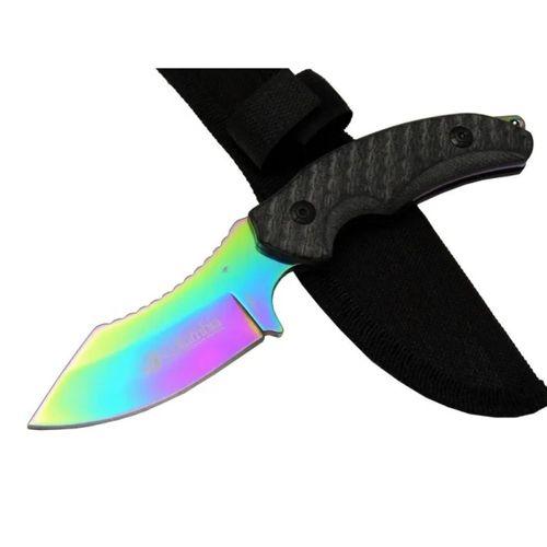 156a Renkli Gökkuşağı Kamp Çakı Bıçağı 19 Cm - Kılıflı