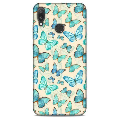Huawei Y9 2019 Kılıf Kelebek Etkisi (13) Silikon Kap Lacivert